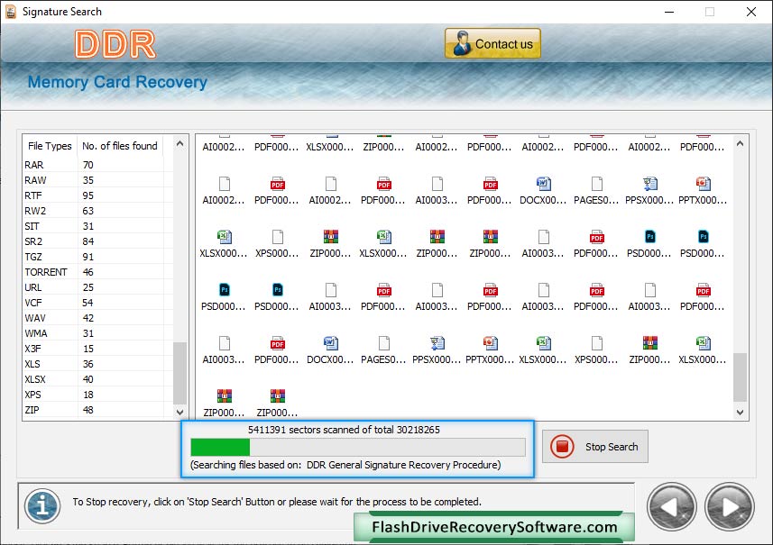 Memory Card Recovery Software Screenshot