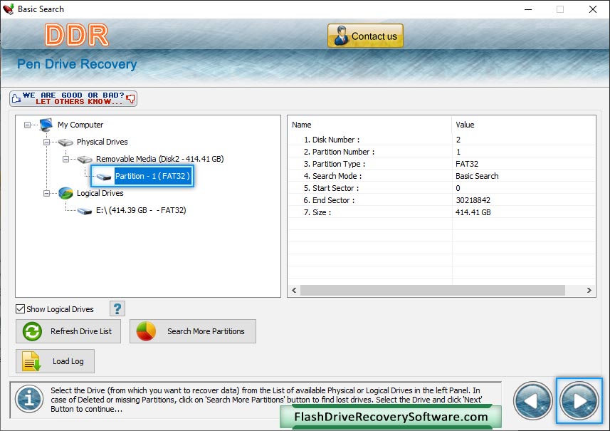 Flash Drive Recovery Software Screenshot