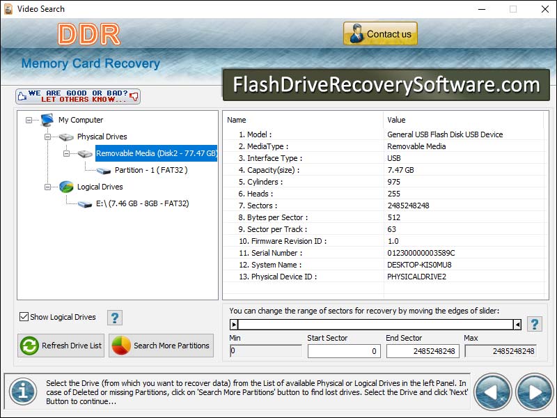 Memory Cards Data Recovery screenshot